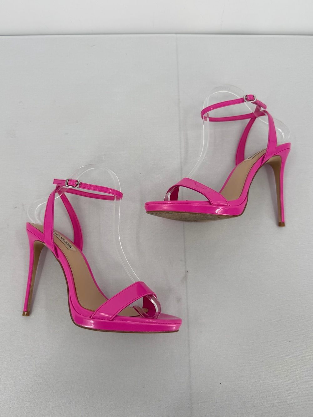 Steve Madden Wafer pink Patent Strappy Stiletto Heels 8 party Barbiecore